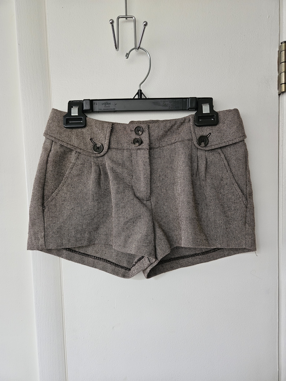 Forever 21 Tweed-Look Brown High-Waist Shorts
